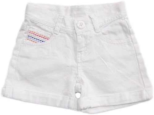 Amazon Co Jp Crazy8 クレイジー8 女の子ホワイトデニムレインボー刺繍ショートパンツ ギフト コーデボトムスセール 白 短パン 半ズボンgymboree姉妹ブランド 並行輸入 服 ファッション小物