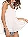 Zeagoo Women's Loose Casual Pleated Flowy Tank Top White Large