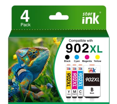 Photo 1 of 902XL Ink Cartridges for HP Printers Compatible Replacement for HP 902XL Ink Cartridges Combo Pack Work for Officejet Pro 6978 6968 6974 6975 6960 Officejet 6951 6954 6956 6958 Printers (4Pack, 902 XL