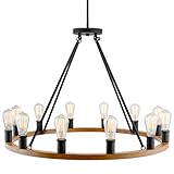 Kira Home Jericho 36" 12-Light Large Rustic