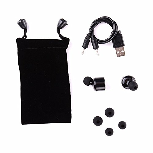 iRoundy Mini unsichtbar in-Ear x1t Twins Wireless Bluetooth Kopfhörer , Wireless Bluetooth V4.2 Stereo Surround Sound Ohrhörermit Mikrofon für iphone7/6S, Samsung, Android, iOS(Schwarz)