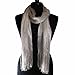 Luxury Divas Silver Shimmery Lightweight Long Mesh Scarf With Fringe