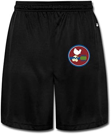 Kamifa Woodstock 1969 Logo Athletic Running Men's Performance Shorts Sweatpants Black SizeX-Large
