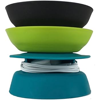 Budley - Tangle-Free Earphone/Earbud Case, Compact Storage System, Silicone (Teal/Lime/Black, Set of 3)