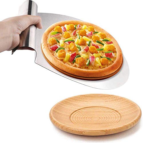 Cake Server, ronde pizza peel Bakers Paddle - RVS taartschep pizza paddle Peel Anti-cake bewegende plaat bakken… - Afbeelding 6