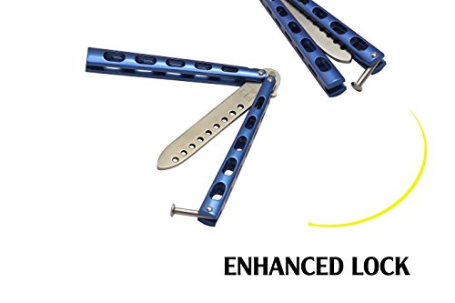 OPL C34 Premium Balisong Butterfly Knife Trainer Practice - No Offensive Blade - Safe And Perfect For Beginners, Your Sons, Friends, Butterfly Knives Lover And More (blue)