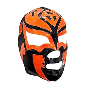 SOMBRA Adult Lucha Libre Wrestling Mask (pro-fit) Costume Wear – Black/Orange