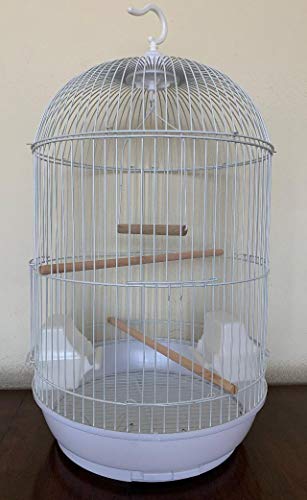 ROUND BIRD CAGE Cockatiel Lovebird Finch Canary 13″D X 24″H *White*