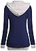 Bepei Women Color Block Tunic Hoodies Long Sleeve Crewneck Sweatshirt Casual Top