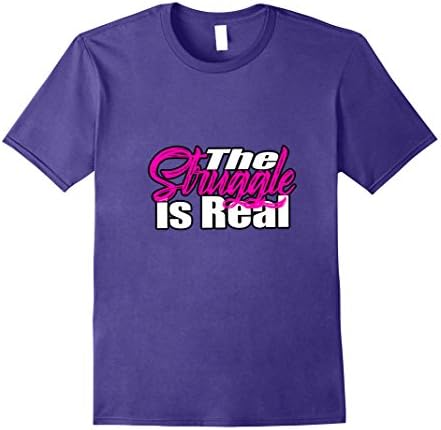 Mens The Struggle is Real Funny Meme T-Shirt XL Purple