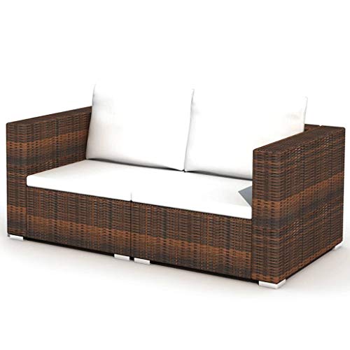 vidaXL Gartenmöbel 10-TLG.Poly Rattan Lounge Gartengarnitur Sitzgruppe Sofa – Bild 6