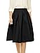 Allegra K Women's Pleated Floral Jacquard A-line Midi Skirt S Black