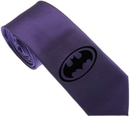 Uyoung Cool Batman Black Logo Multi-colored Men's Woven 2.5" Skinny Tie