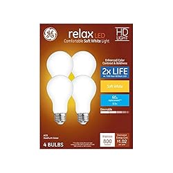 GE Relax 4-Pack 60 W Equivalent Dimmable Soft White