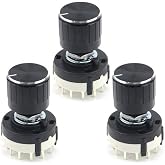 WMYCONGCONG 3 PCS RS26 4P12T 4 Pole 12 Position Selectable Band Selector Rotary Switch with Knob