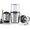 CGOLDENWALL 300 W, 2 x 80 g, elektrische koffiemolen, mini-kruidenmolen met 2 afneembare roestvrijstalen containers…