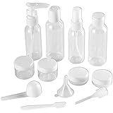 ScivoKaval Travel Size Bottle Set, Toiletries Liquid Containers, TSA Airline Approved, 13 Pieces, Clear