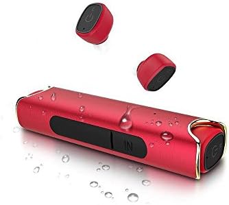 Wireless Earbuds, LOWELLTEK Truly Bluetooth Headphones V4.2 with Dual-Function Portable Charger(Serves As a Power Bank For Your Other Mobile Devices) IP7 Sweat/Water Proof (Red)