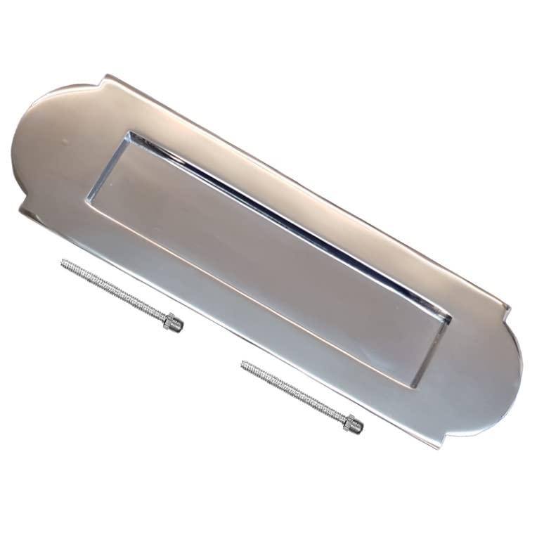 TERF® 300mm X 90mm Traditional Type Letter Plate Polished Chrome 300mm X 90mm Letter Postal Box Cover Plate Regency Including Fixing Screw