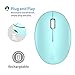 TENMOS Mini Rechargeable Wireless Mouse, 2.4GHz Optical Travel Mouse Silent Wireless Computer Mice with USB Receiver, Auto Sleeping, 3 Buttons, 1000 DPI for Laptop, PC, Computer (Green)