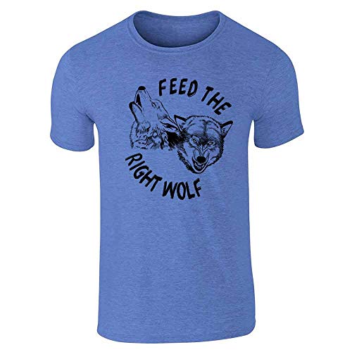 Feed-The-Right-Wolf-Native-American-Legend-Graphic-Tee-T-Shirt-for-Men