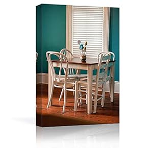 Luxury Furniture Wood Floor Blue Wall Painting Artwork...