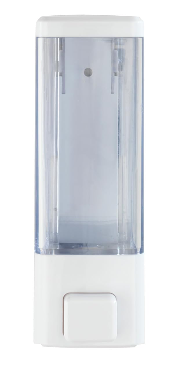 WENKO Peanut Beige Liquid Soap Dispenser Capacity 0.24 L, Chrome, White, 1