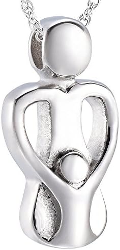 wonderful jewerly Mother Hugs Baby together Mother's Love Cremation Jewelry Keeps the love Forever (Silver)