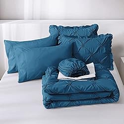 JOLLYVOGUE King Size Comforter Set 7 Pieces, Teal