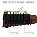 BRONZEDOG Leather Rifle Buttstock Shotgun Shell Holder Recoil Pad .30-30 .308 12/16Ga Hunting Butt Stock Cartridge Ammo Pouch (Black, 12 (16) Ga)