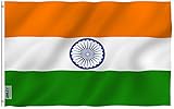 Anley Fly Breeze 3x5 Foot India Flag - Vivid Color and UV Fade Resistant - Canvas Header and Double Stitched - Indian National Flags Polyester with Brass Grommets 3 X 5 Ft