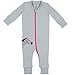Papallou Baby Girl Zebra Print Jumpsuits, 100% Cotton, Grey, 18 Months