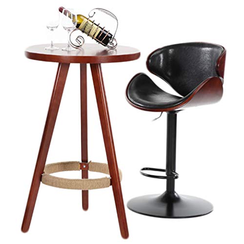 Bar Stools Balck and Brown Faux Leather Bar Chairs Dining Stools, 2 Pcs Computer Chair for Kitchen Island Counter Bar Stools Leatherette Exterior/Adjustable Swivel Gas Lift/Chrome Steel Footrest Base