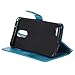 LG Stylo 3 Wallet Case, LG Stylus 3 Case,A-slim(TM) Sun Pattern Embossed PU Leather Magnetic Flip Cover Card Holders & Hand Strap Wallet Purse Case for LG Stylo 3 Plus LS777 - Blue