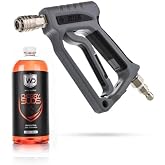 The Rag Company ULTRA H2O Spray Gun &amp; WD Auto Supply Cherry Suds Shampoo | Universal 3/8" Connector and 1/4" Quick Disconnect | Rubberized Grip, Stainless Steel Internals, 360-Degree Swivel