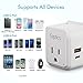 Ceptics Australian Travel Adapter Set, 20W PD & QC, Type I-3.1A - 4 in 1-2 USA Inputs, 1 USB Port, 1 USB-C Port - Australian New Zealand Fiji Argentina, Compact - Adapter Australia-Compatible Plug