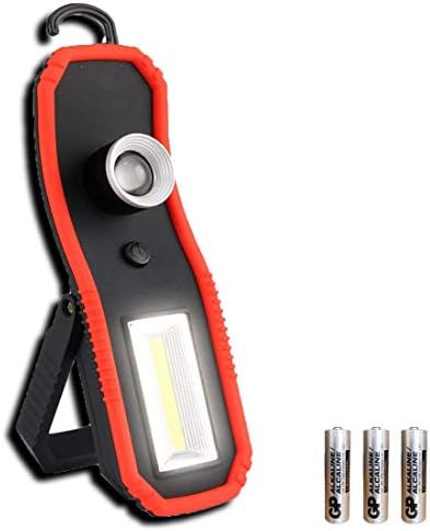 LED Work Lights Camping Lantern Flashlight and COB Working Light with Magnetic Base Hanging Hook, LED Magnetic Flashlight for Car Repairing (Black3)