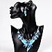 QIYUN.Z Enamel Butterfly Pendant Bib Fringe Y Neck Lariat Necklace Stud Earrings Set