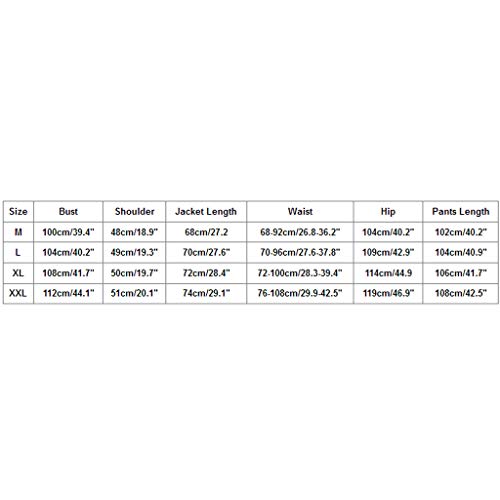 SSYUNO Men Stretchy Trousers Hooded Coat Jacket Pants Jogging Fleece Warm Sports Tracksuit Top & Bottoms Set - Thumbnail 4