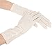 Kenmont Summer Women Sun Uv Protection Cotton Outdoor Long Driving Gloves (Beige)