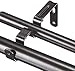 Amazon Basics 1-Inch Double Extendable Curtain Rods with Round Finials Set, 36 - 72 Inches, Dark Bronze (Espresso)