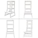 SDADI Kids Kitchen Step Stool with Safety Rail CPSC Certified- for Toddlers 18 Months and Older, White LT01W