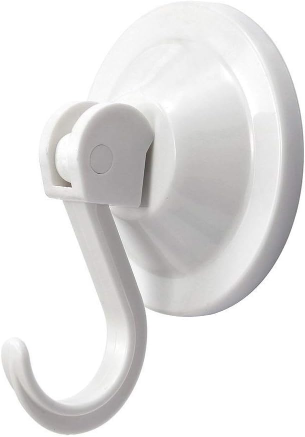 NL HOME Suction Cup Hooks, Powerful Vacuum Hook for Coat Towel Robe Bathroom Kitchen Shower Bath, Set of 4, White