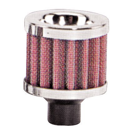 Vibrant Crank Case Vent Filter w/ Chrome End Cap, 2-1/8OD x 1-7/8H - 3/8 (9mm) Inlet ID by Vibrant Performance