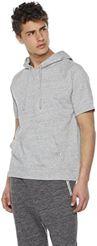 Rebel Canyon Men's Young Short Sleeve Hooded Raglan Pullover Sweatshirt (XX-Large, Grey Heather)