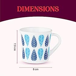 Larah by BOROSIL Fabel Set of 6 Tea/Coffee Mugs