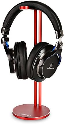 Headset Stand, Red Aluminum Headphone Stand Holder Display Mount Hanger for Universal Gaming &amp;Audio Headsets like Beats Shure Sony Audio-Technica Bose Shure AKG Panasonic
