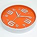 45MinST 10 Inch 3D Number Dial Face Modern Wall Clock, Silent Non-Ticking Round Home Decor Wall Clock with Arabic Numerals, Colorful Dial Face (Orange)