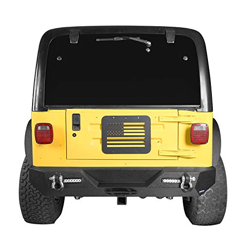 Hooke Road Wrangler TJ Bumper Combo Front + Rear Bumpers with DRings & Receiver Hitches