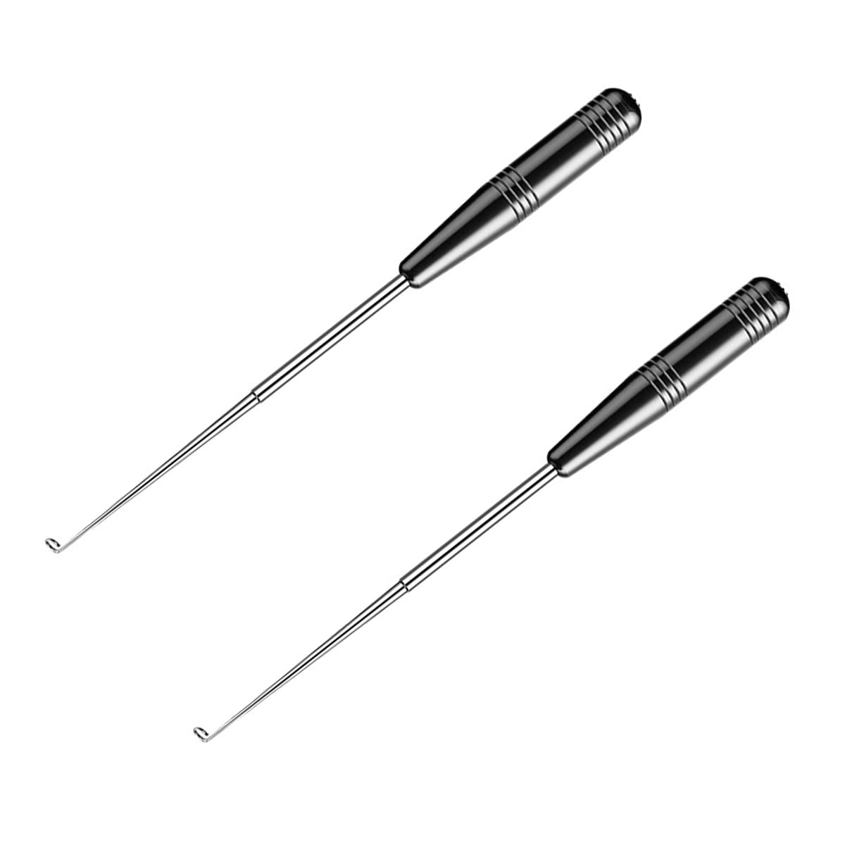 Jagowa 2 Pcs Fishing Hook Removal Stainless Steel Disgorger with Storage Tube Fish Hook Quick Remover Tool Hook Separator Fishing Extractor (Black)